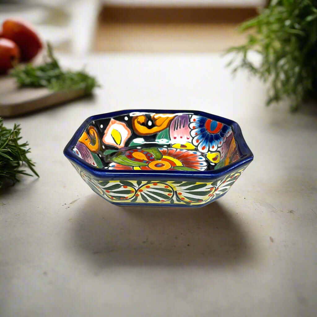 6.5" Square Talavera Bowl | Hand-Painted Mexican Dinnerware