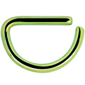 16G 5/16 Green Anodized Stainless Steel Simple Septum Ring
