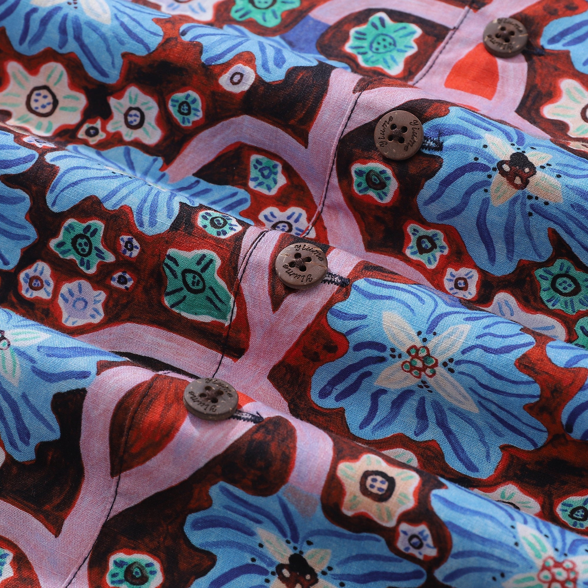 1940s Vintage Hawaiian Shirt For Men Midnight Garden Shirt Camp Collar 100% Cotton By Monika Forsberg