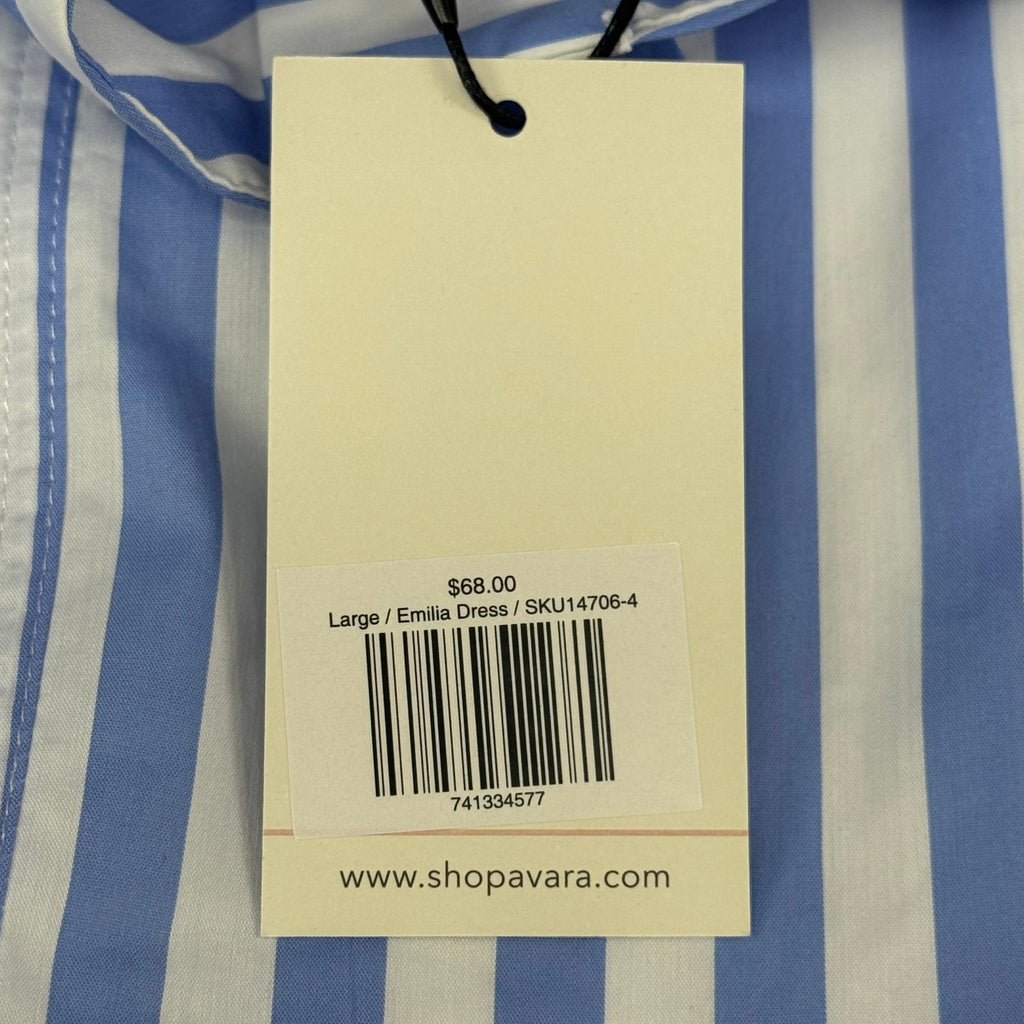 AVARA Emilia Dress Women's SZ L Blue/ White 14706-4