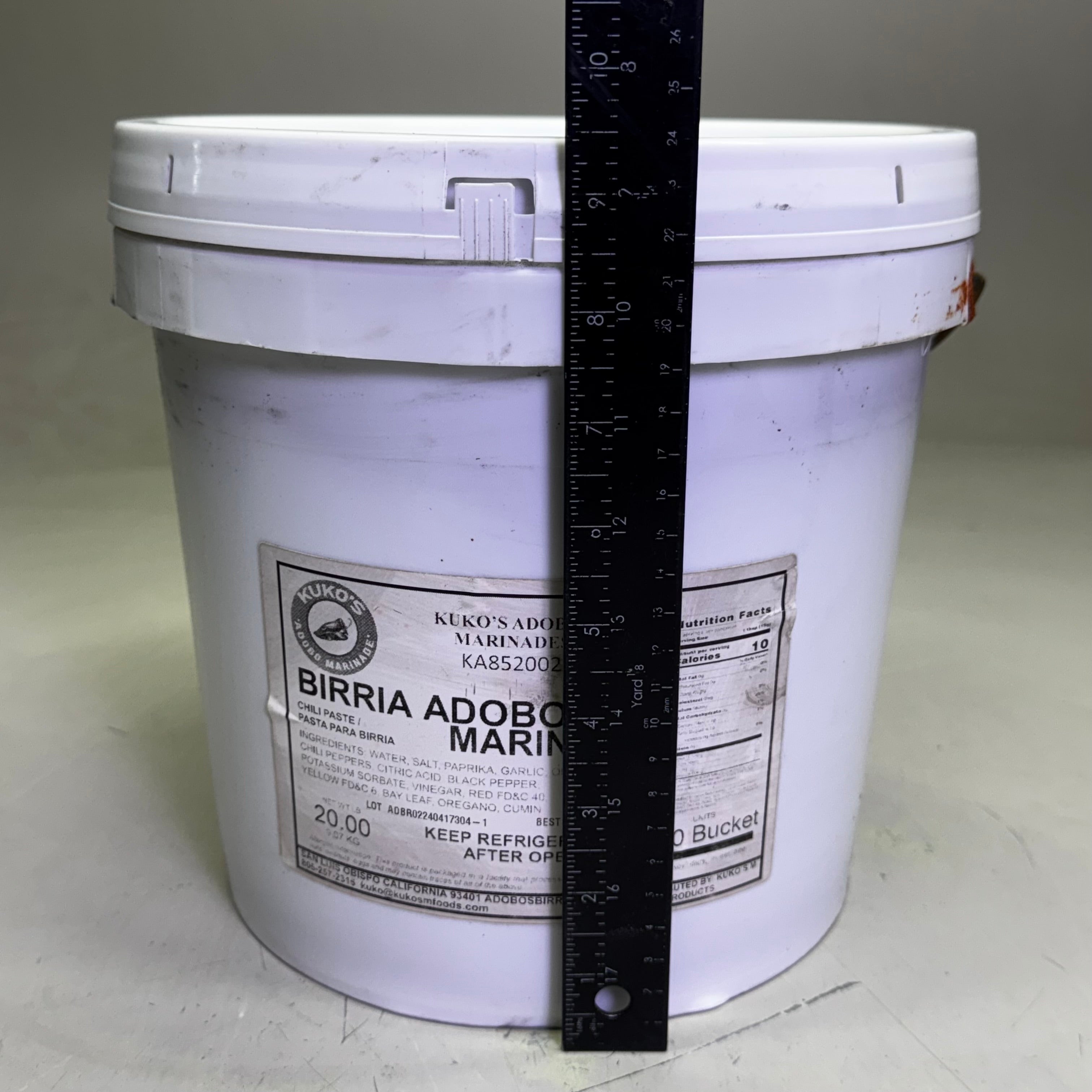 KUKO'S Birria Adobo Marinade 20 LBS Red KA852002 (New Other, Distressed Container) BB 10/26