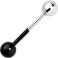 Black and Steel Two Tone Tongue Ring