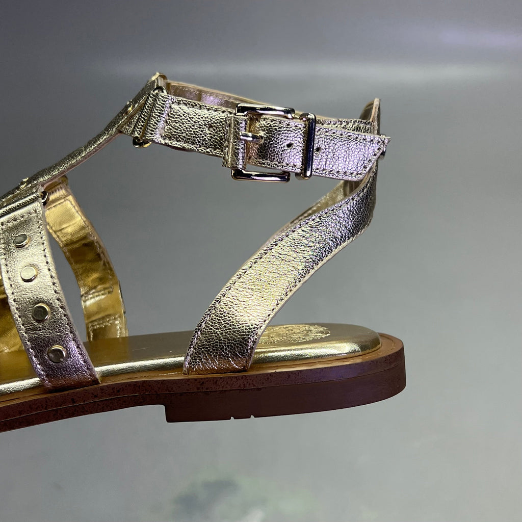 VINCE CAMUTO Leather Studded Gladiator Sandals Women's Sz 10M Egyptian Gold