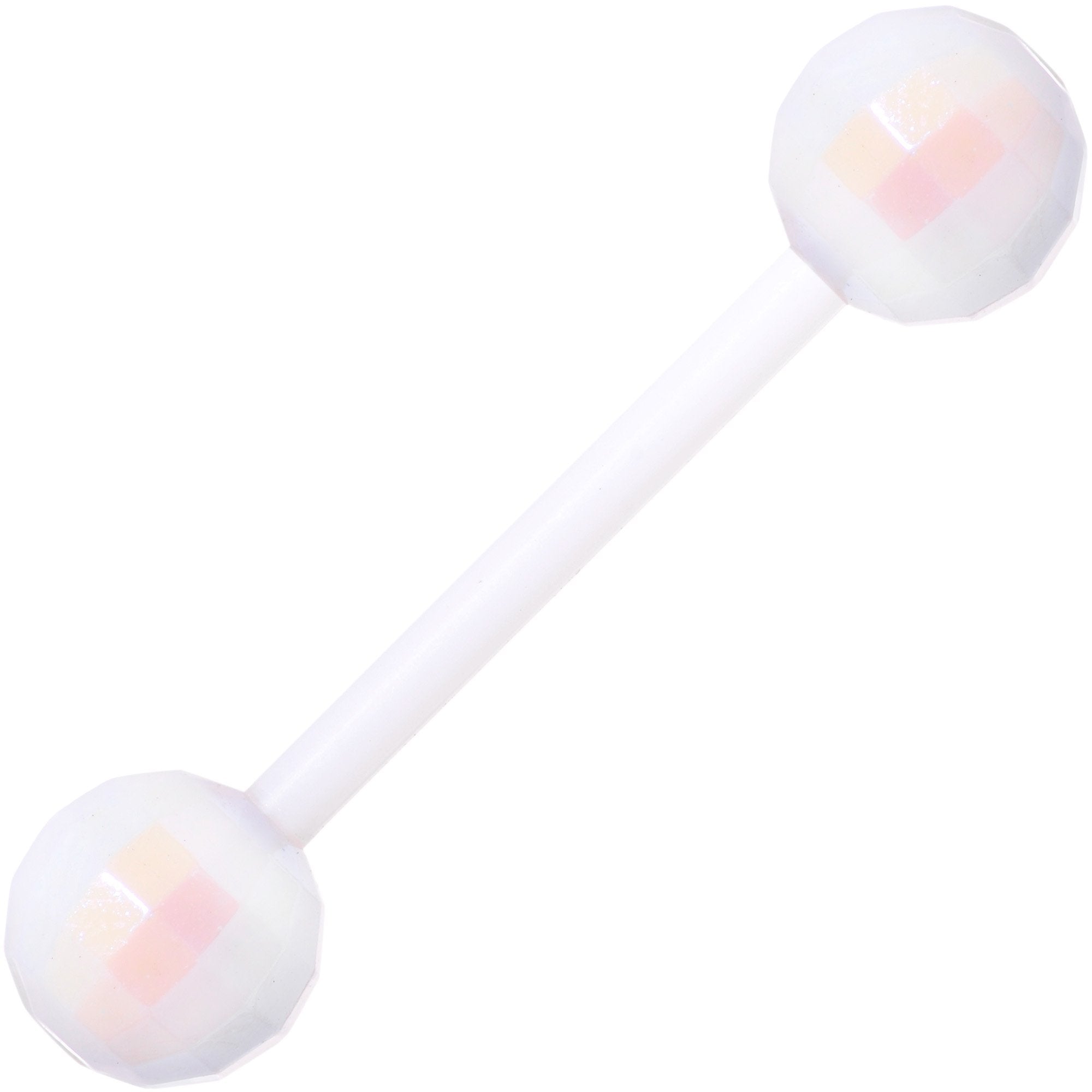 Flexible Acrylic New Years Disco Ball Barbell Tongue Ring Set