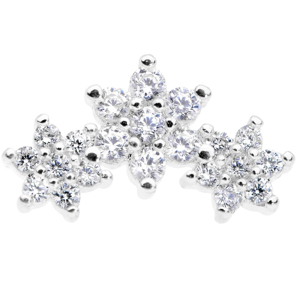 16G 5/16 Clear CZ Flowers Cartilage Tragus Earring