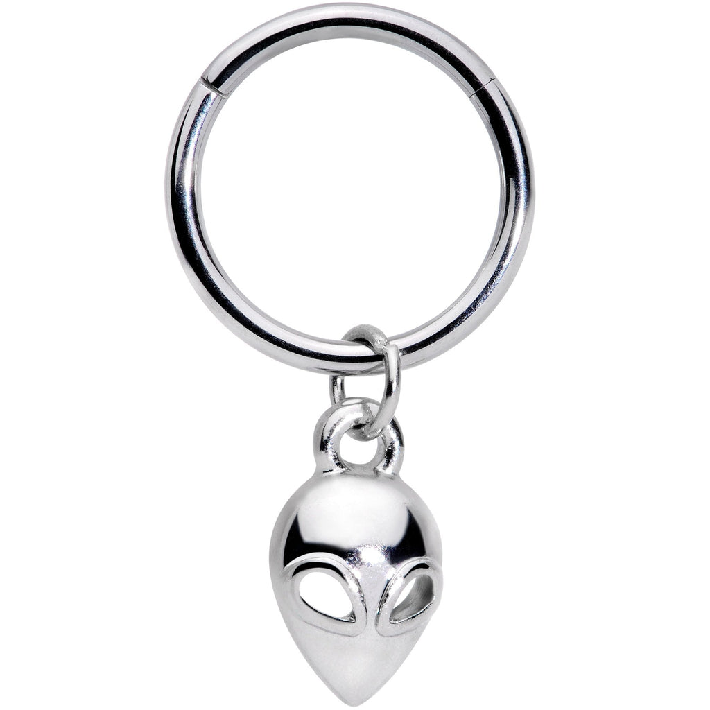 16G 3/8 Open Eyed Alien Invader Dangle Hinged Segment Ring