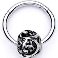 16G 3/8 Abstract Pattern Bead Hinged Segment Ring