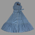 VERONICA BEARD Jeans Edwina Sleeveless Midi Dress Sz-0 Iceberg J24067101287IC