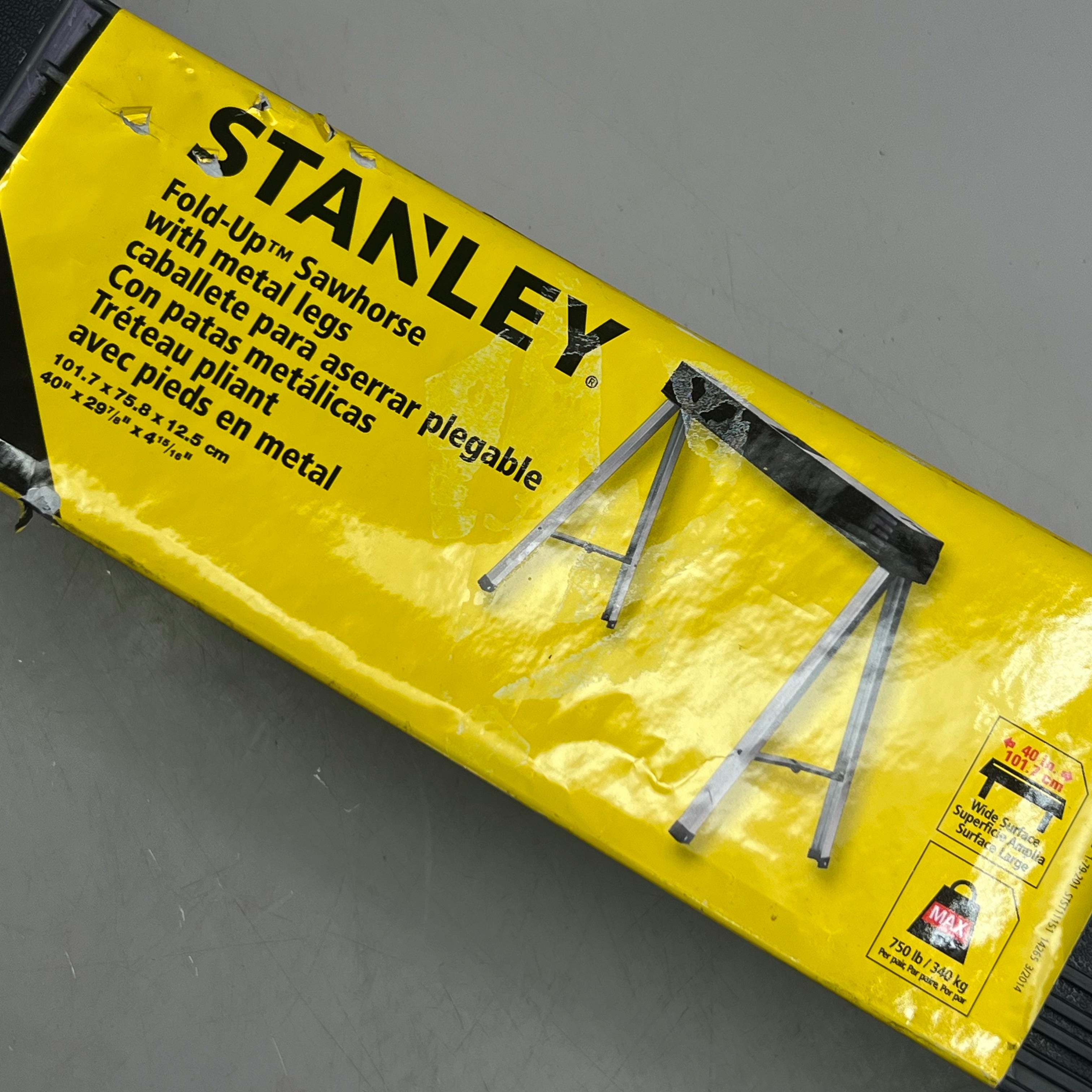 STANLEY Foldup Sawhorse W/ Metal Legs 40" L x 30.5" H ,STST11151 Black & Yellow