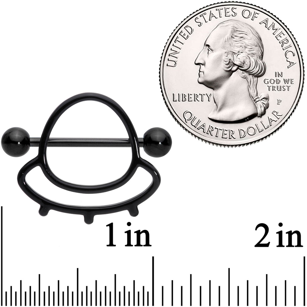 14G 13/16 Black Outer Space UFO Nipple Shield Set