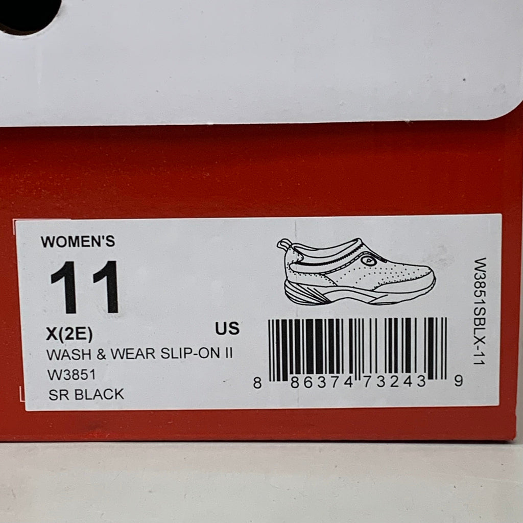 PROPET Wash & Wear Slip-On II Shoes X(2E) Women's SZ 11 SR Black W3851SBLX-11