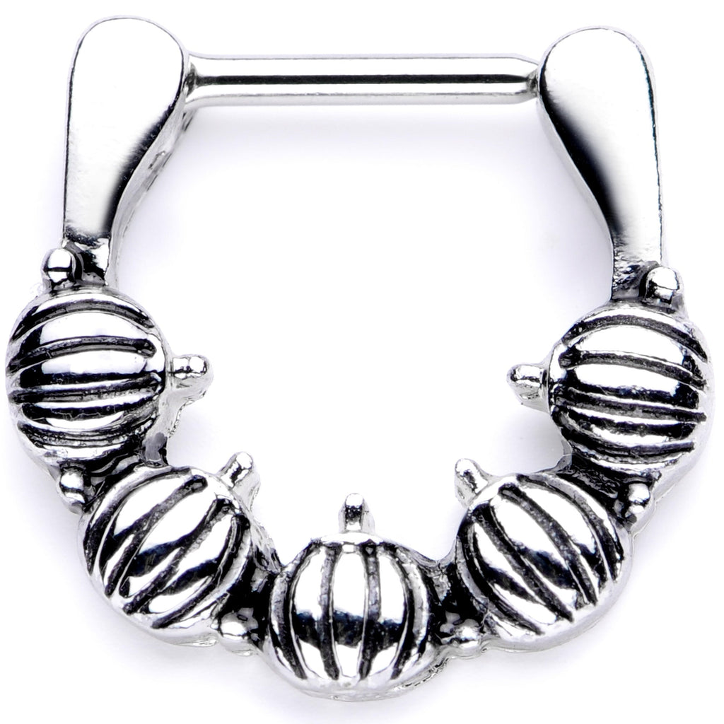 16G 5/16 Pumpkin Patch Halloween Septum Clicker