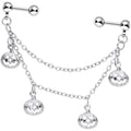 16G 1/4 Clear Gem Pumpkin Halloween Cartilage Chain Earring