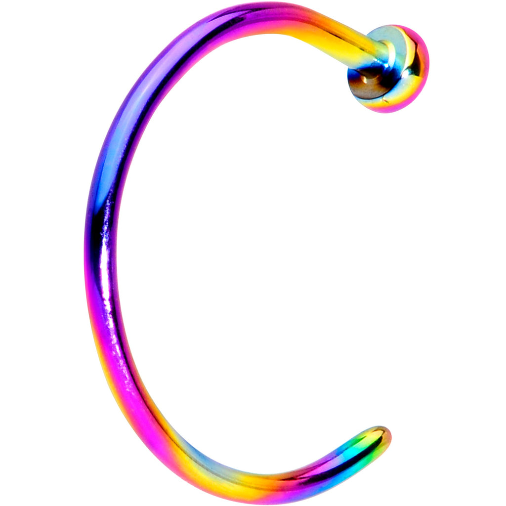 20G 5/16 Rainbow PVD Implant Grade Titanium Disc Nose Hoop