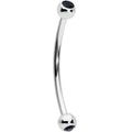 16G 5/8 Black Gem Ball End Curved Barbell