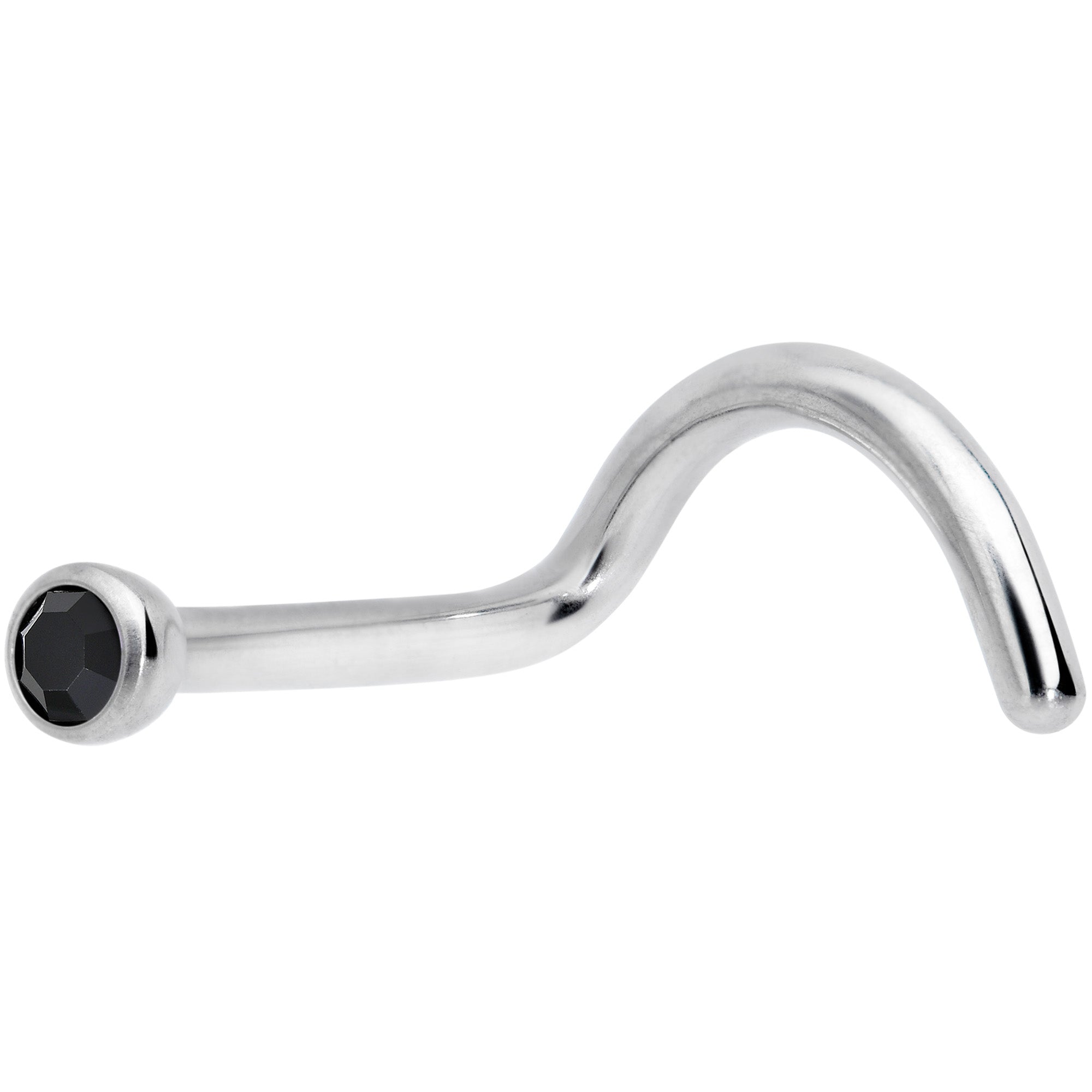 18G Black 2mm Grade 23 Titanium Press Fit Left Nose Ring Screw