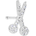 20G 1/4 Clear CZ Gem Shear Scissors Nose Bone