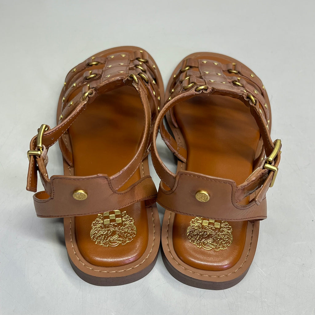 VINCE CAMUTO Leather Studded Gladiator Sandals Women's Sz 9.5M Caramelo VC-Claira