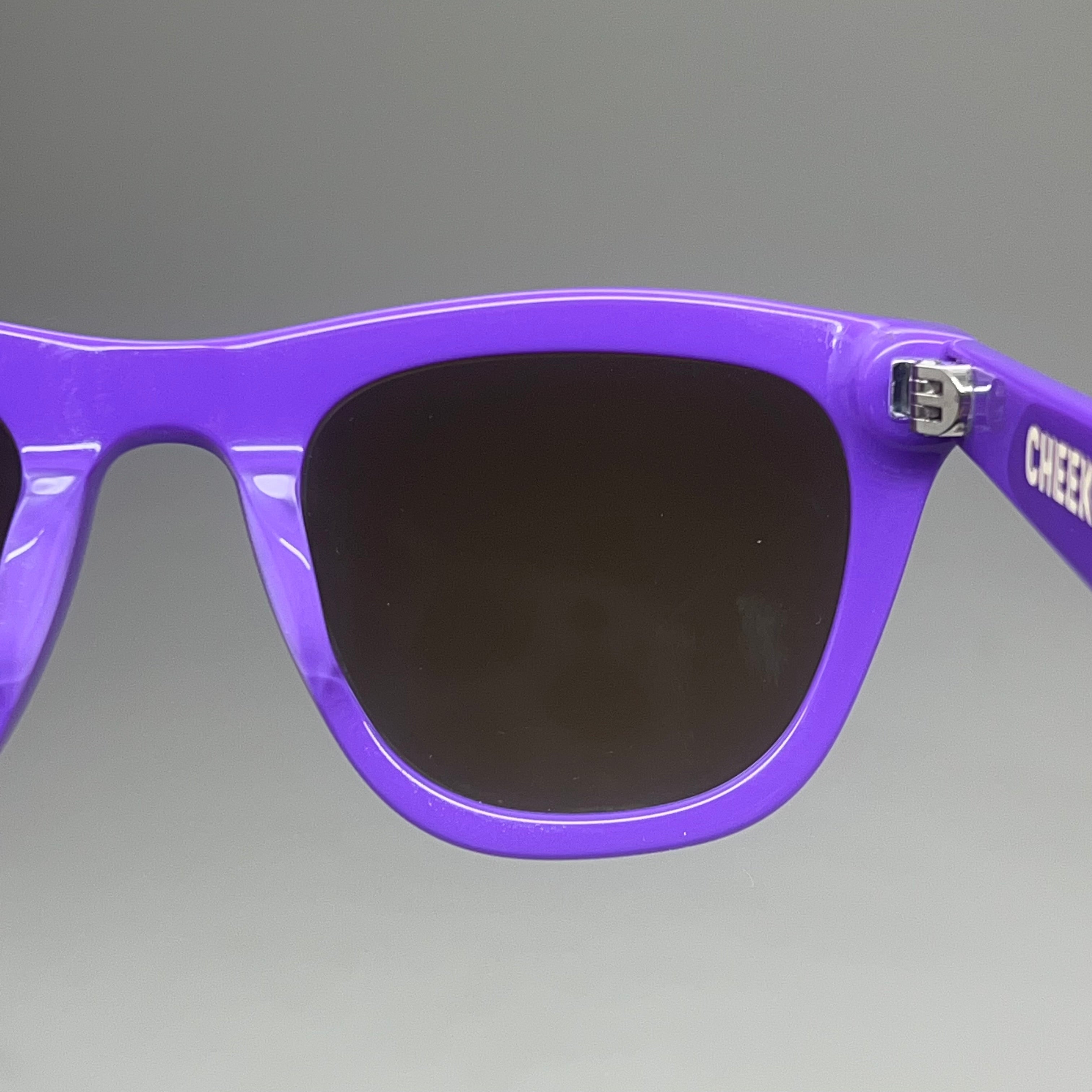 FRIDA MAE CHEEK Clemente Square Polarized Lens Sunglasses Purple SUN-SQUARE-PUR AS-IS