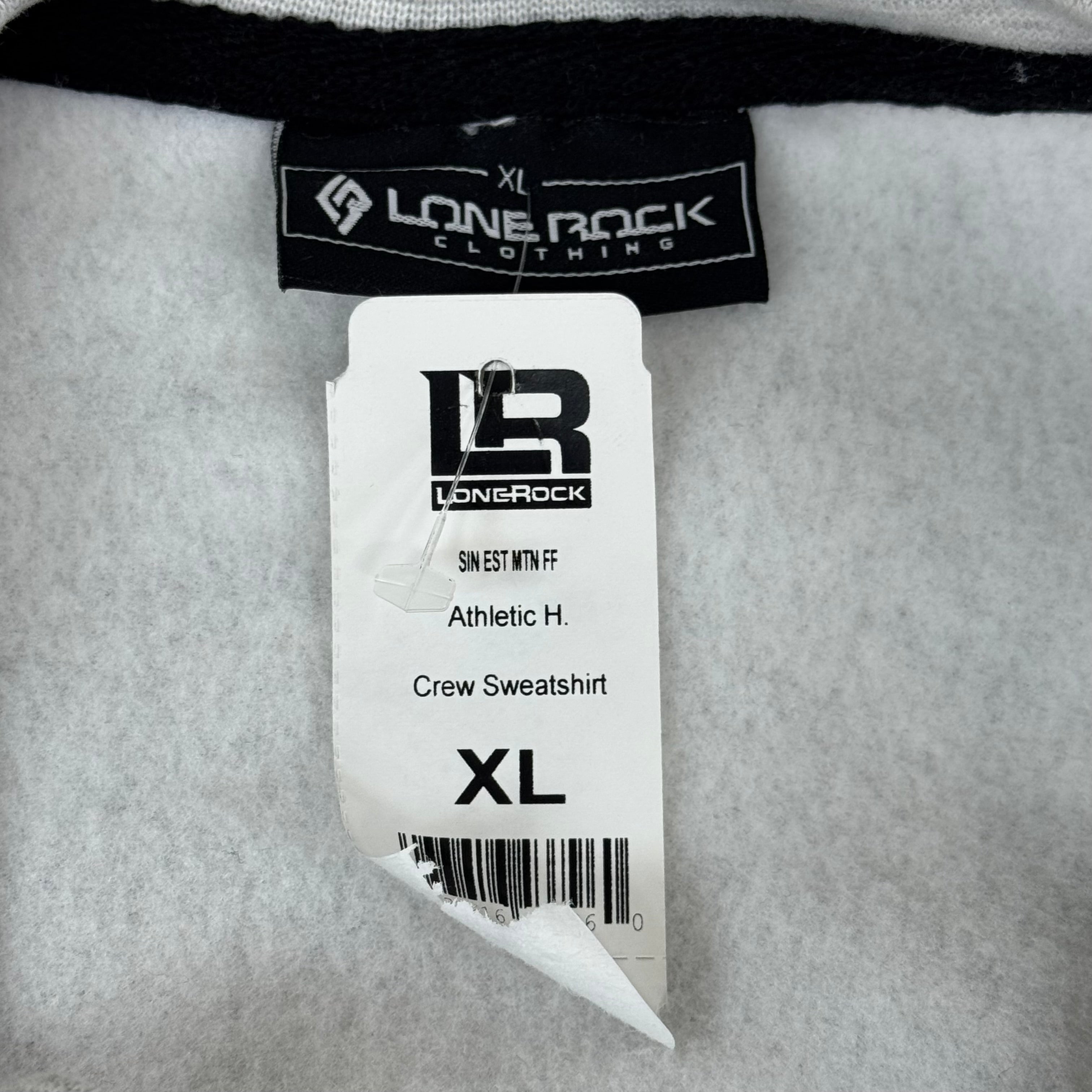LONEROCK Helen Georgia Crew Sweatshirt Sz X-Large Grey/White
