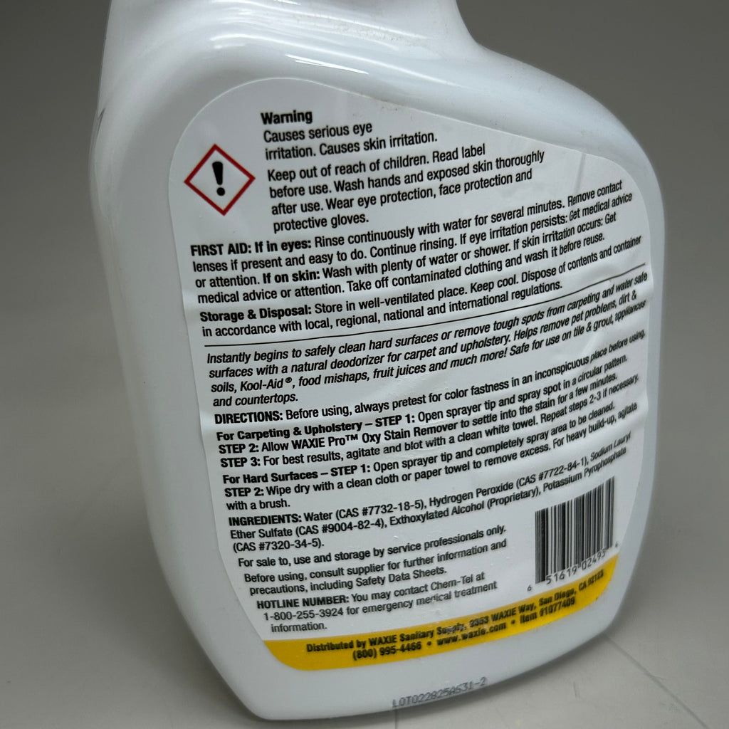 WAXIE PRO (2 Pack) Oxy Stain Remover for Pet Clean Up 32 Fl oz 1077409