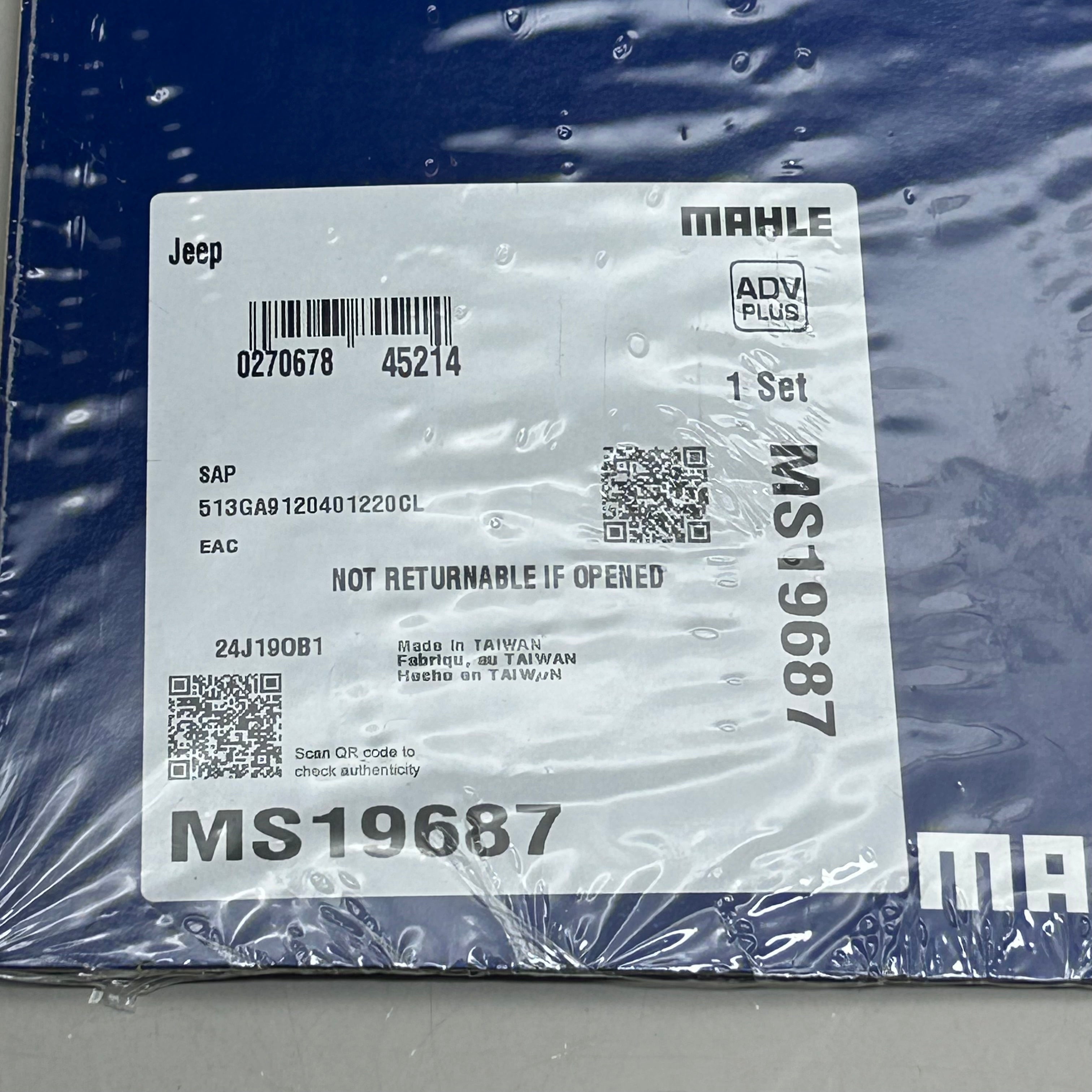 MAHLE Exhaust Manifold Gasket Replacement Part For Jeep MS19687