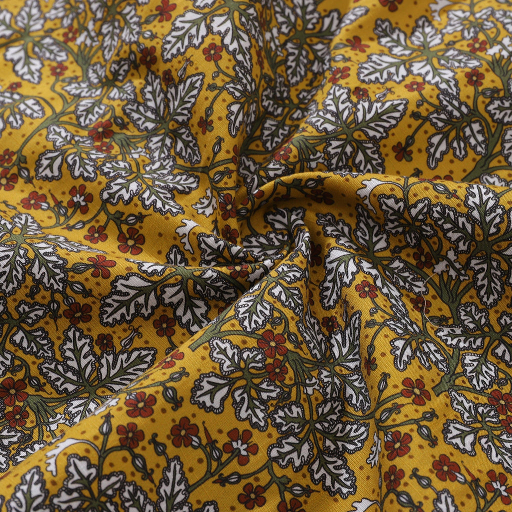 Men's Hawaiian Shirt Leaves and Flowers Print Cotton Button-down Short Sleeve Aloha Shirt By Yakima