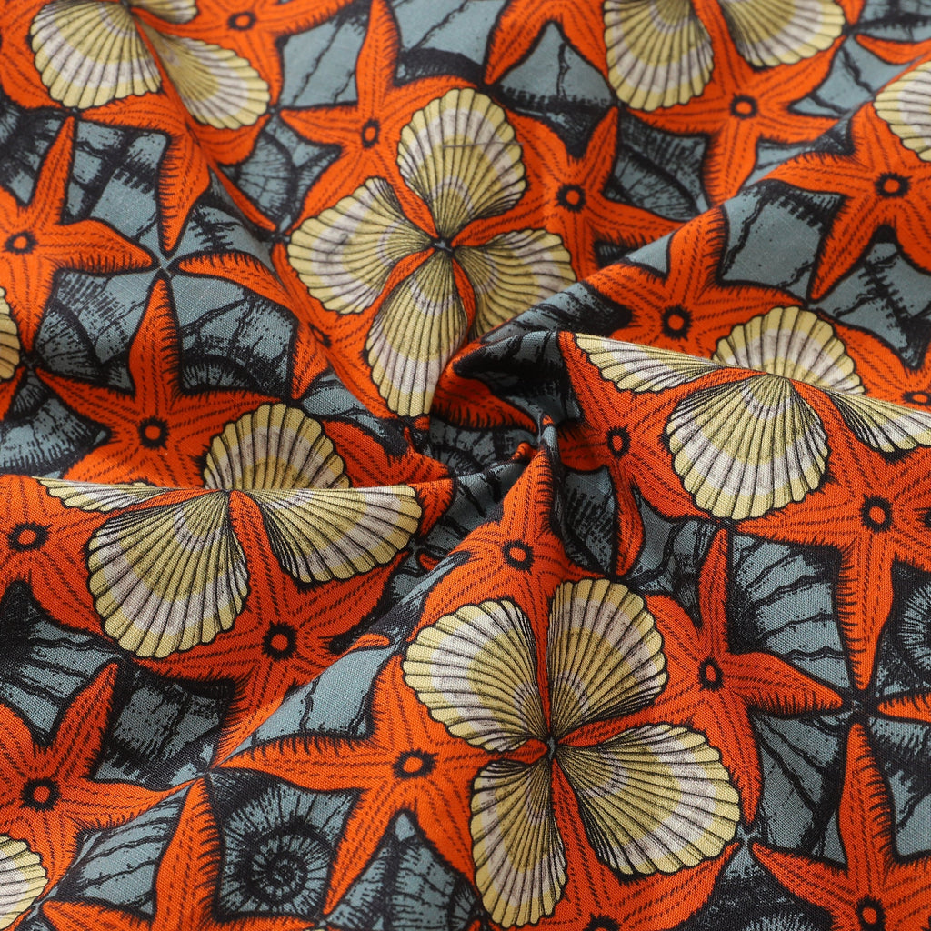 1940s Vintage Hawaiian Shirt For Men Starfish and Shells Shirt 100% Cotton By Yakima