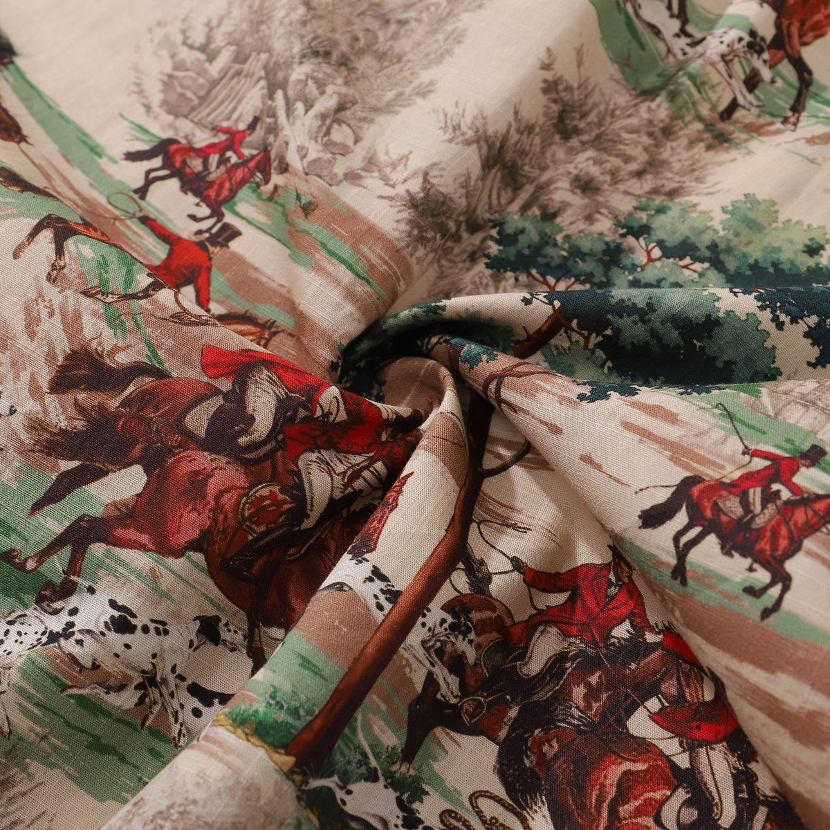 Hawaiian Shirt For Men Field Horse Racing Shirt Camp Collar 100% Cotton By Sherry