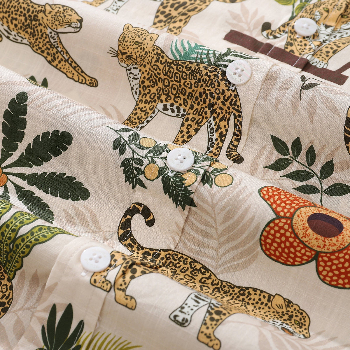 Funky Hawaiian Shirt For Men Adventure of the Jaguar Print Button Down Shirt By Julia Madoka
