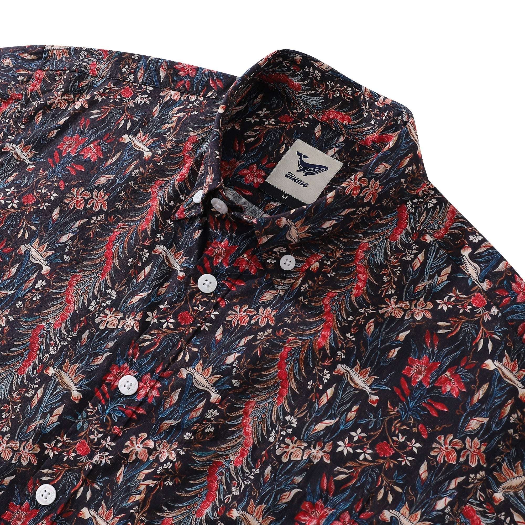 Men's Hawaiian Shirt The Genus Iris Print Cotton Button-down Short Sleeve Aloha Shirt By Amy