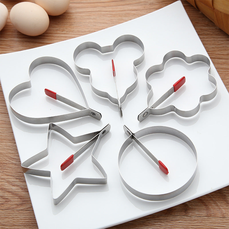 Stainless Steel Egg Cooker With Anti-Loose Clips Creative Heat-Proof Kitchen Gadgets Omelet Mold