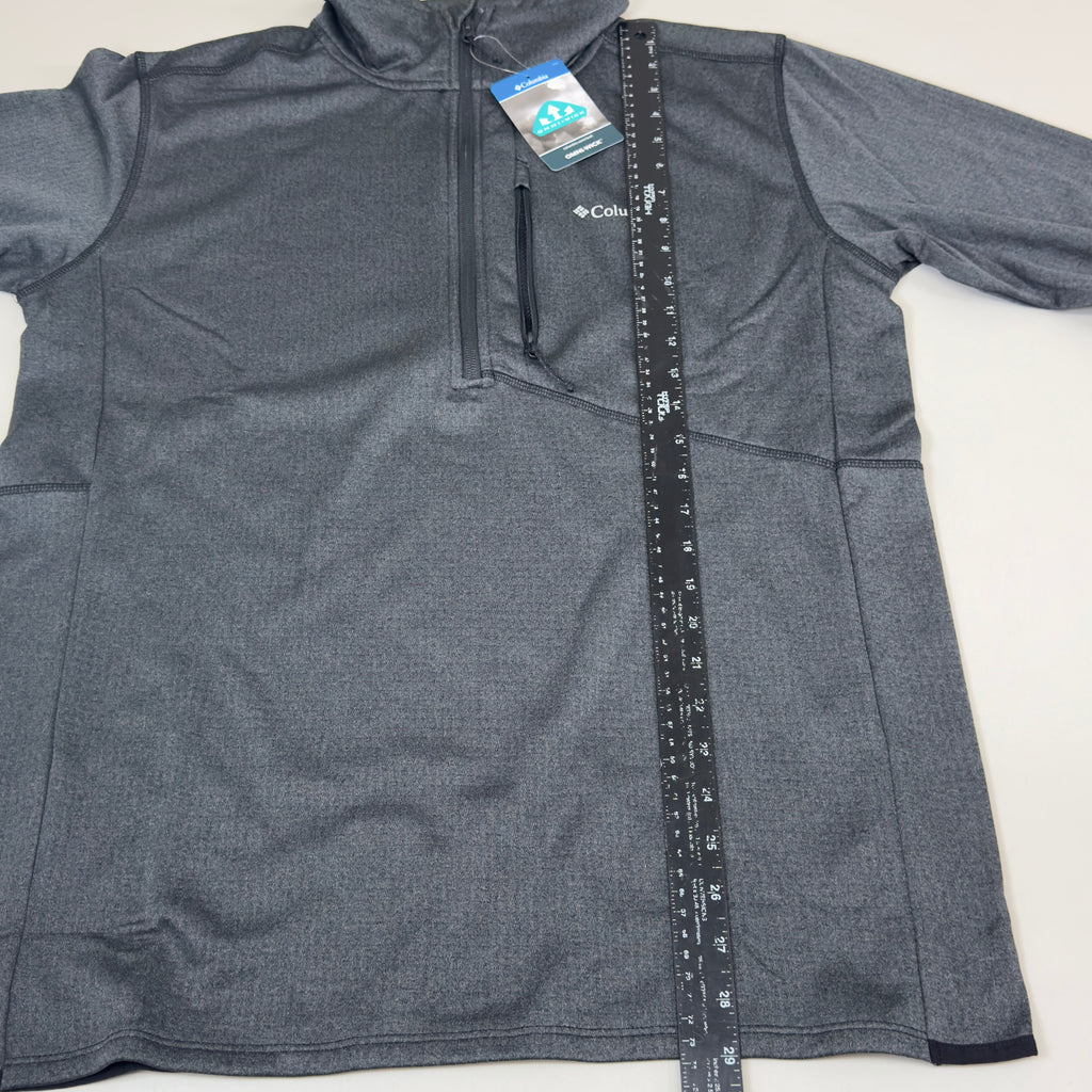 COLUMBIA Park View Fleece Half Zip Omni-Wick Men's Sz L Black Heather 1952201010
