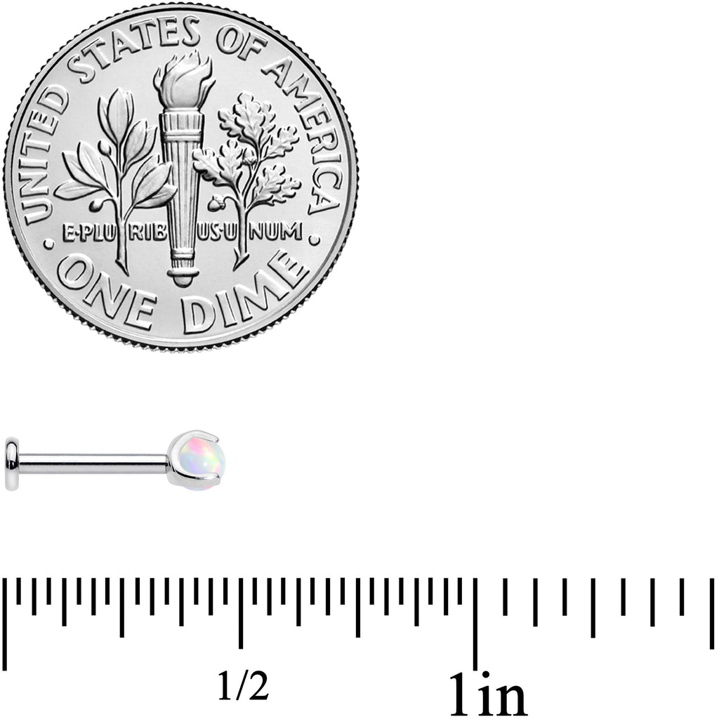 16G 5/16 White Synth Opal ASTM F-136 Implant Grade Titanium Internal Thread Labret