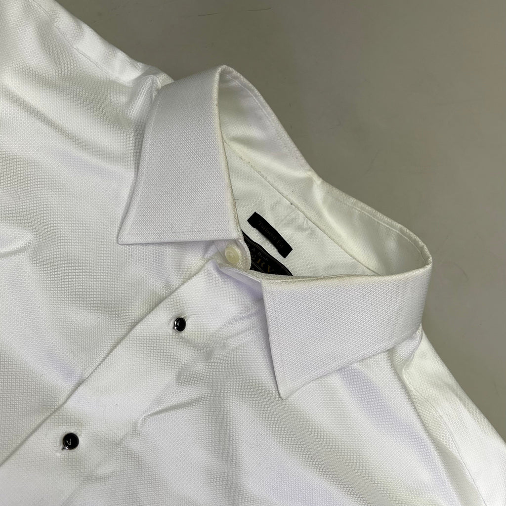 JOS A BANK Tailored Fit Button Up Suit Set  17 1/2-84 Black & White