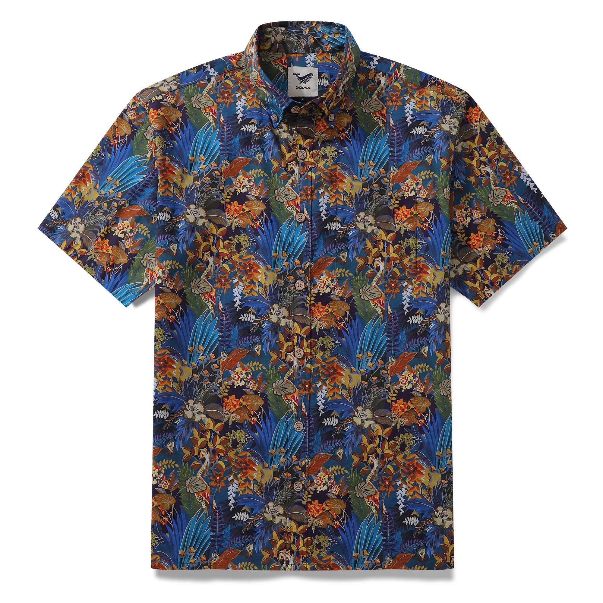 Hawaiian Shirt For Men Leisure time Button-down Short Sleeve 100% Cotton Shirt By Seven