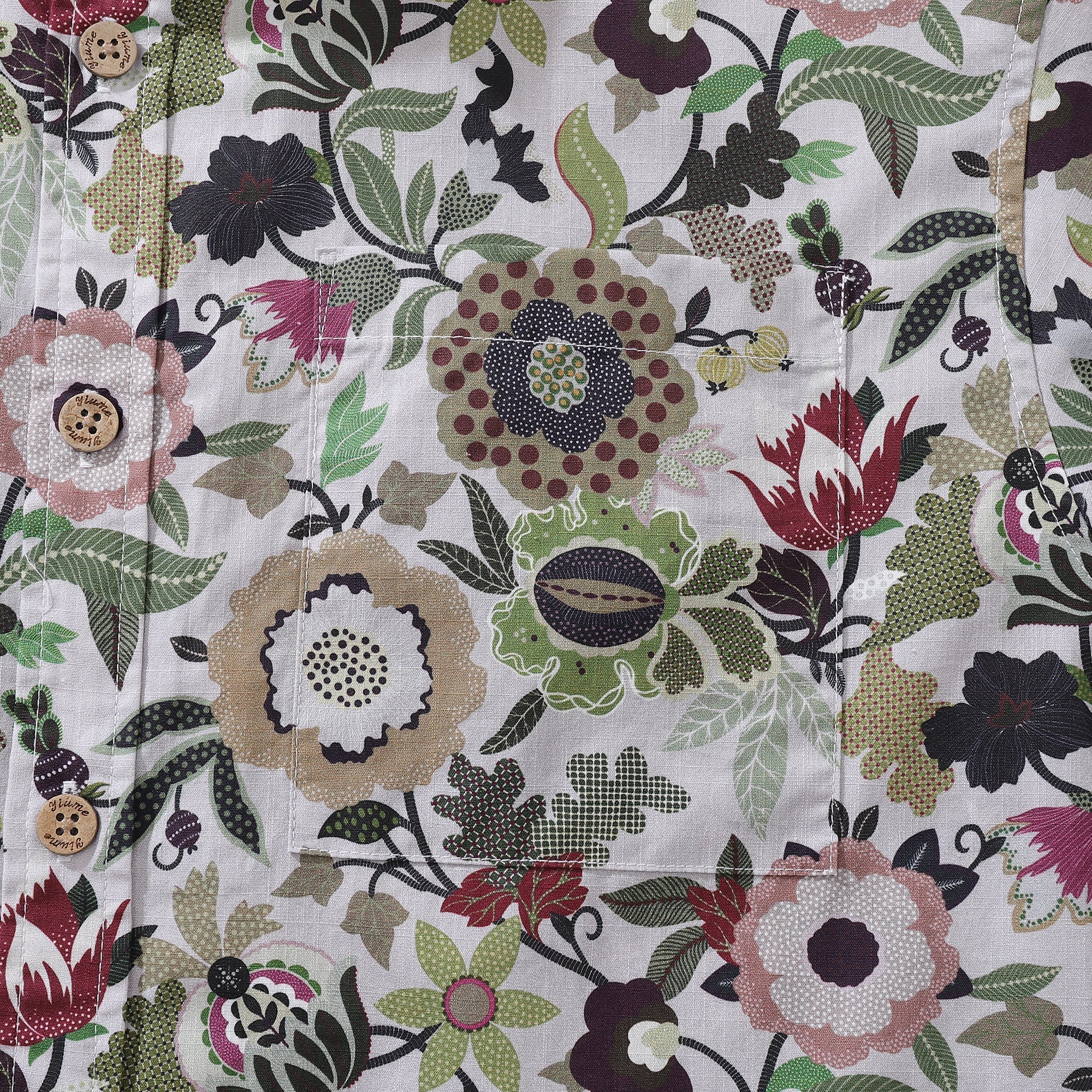 Men's Hawaiian Shirt Floral Circus By Sarah Cotton Button-down Short Sleeve Aloha Shirt By Sarah Thorpe
