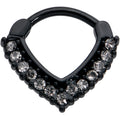 16G 5/16 Clear CZ Gem Black Classic Chevron Cartilage Clicker