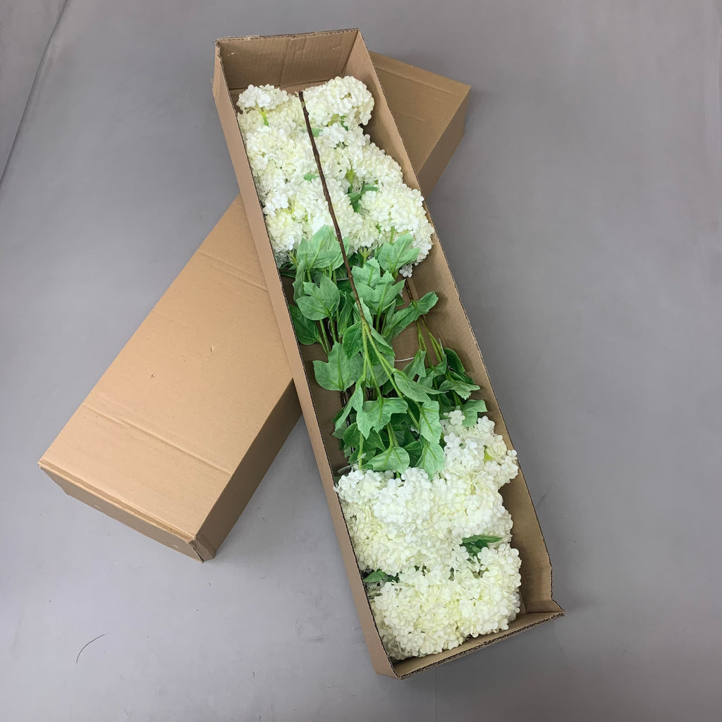 RAZ IMPORTS (12 PACK) Faux Hydrangea Spray Flowers 24" White F4522689
