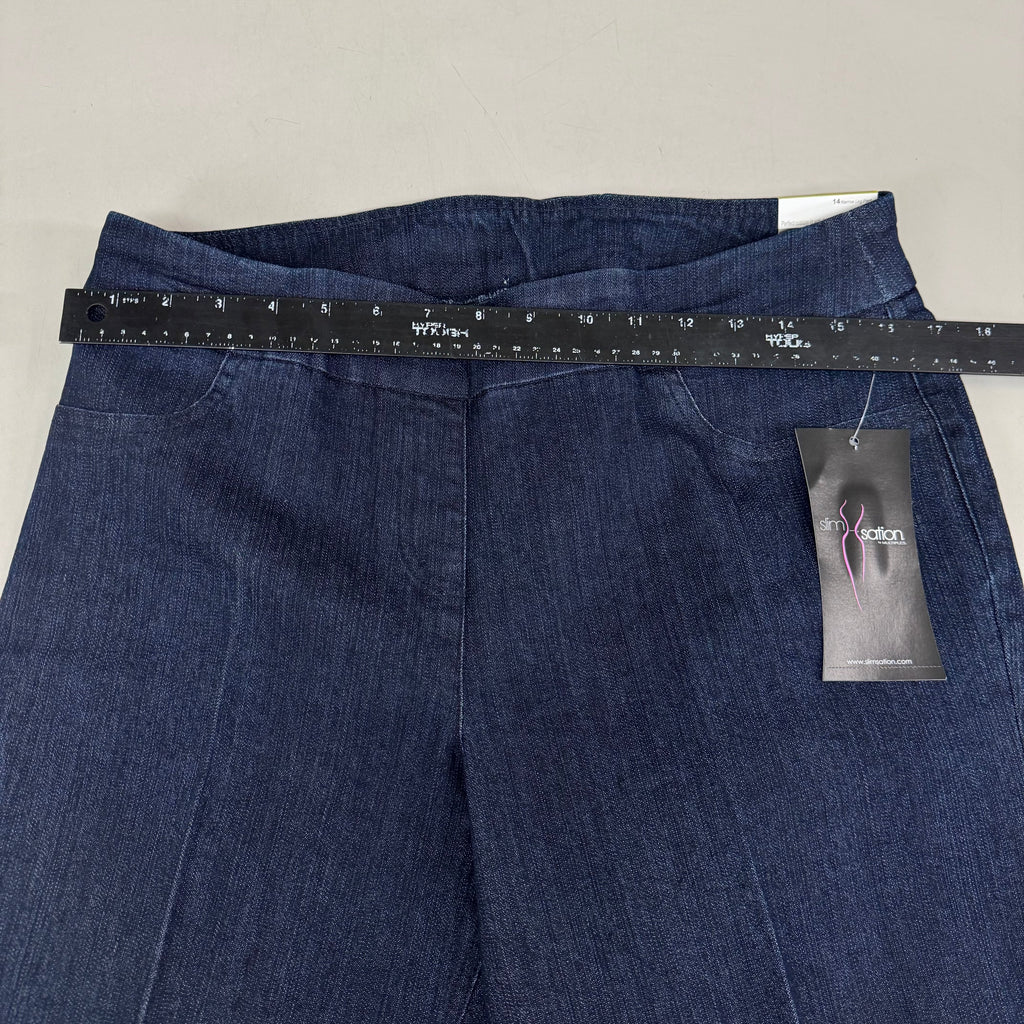 MULTIPLES Narrow Leg Pants Petite Women's Sz 14 Denim M2604P