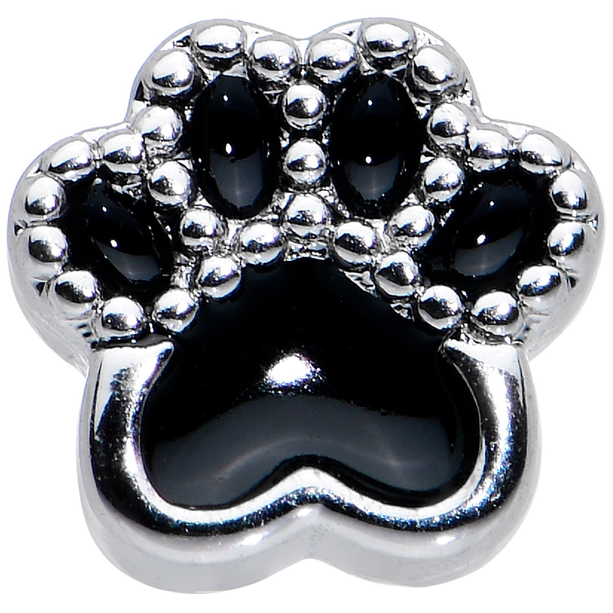 20G 1/4 Textured Black Paw Print Nose Bone