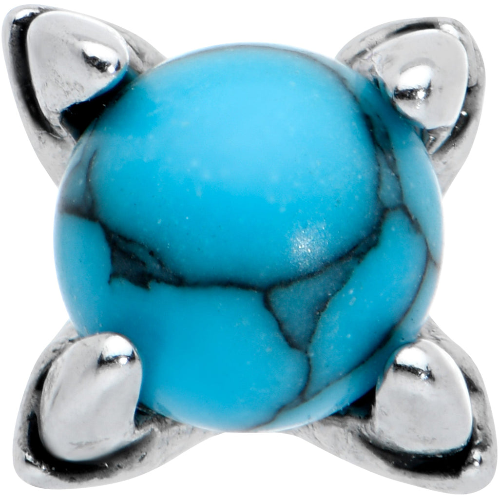 20G 1/4 Blue Turquoise Claw Hand Halloween Nose Bone