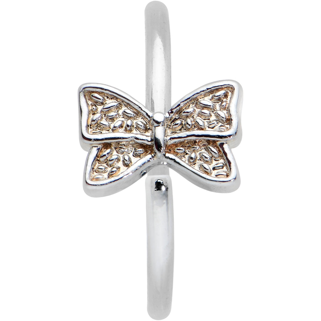 20G 5/16 Textured Little Bow Seamless Nose Hoop