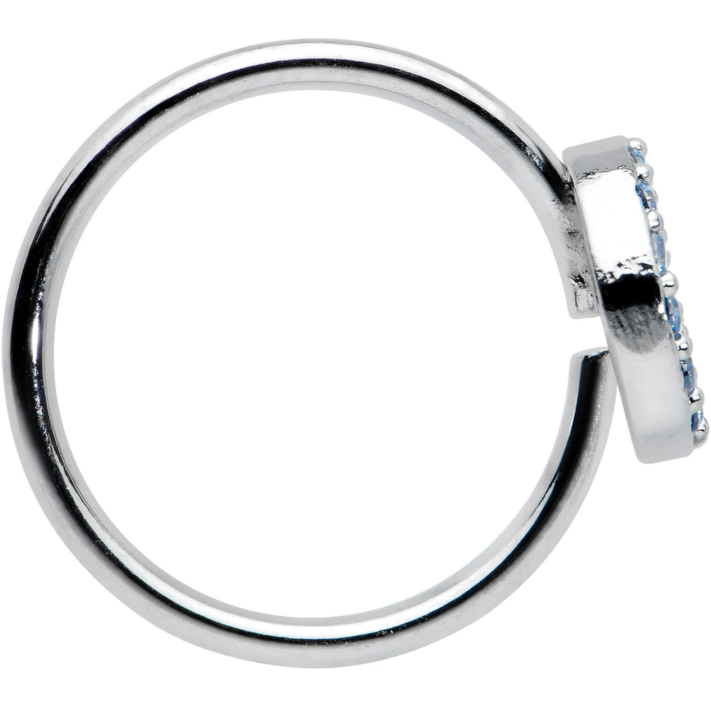 20G 5/16 Blue Gem Retro Peace Sign Seamless Nose Hoop