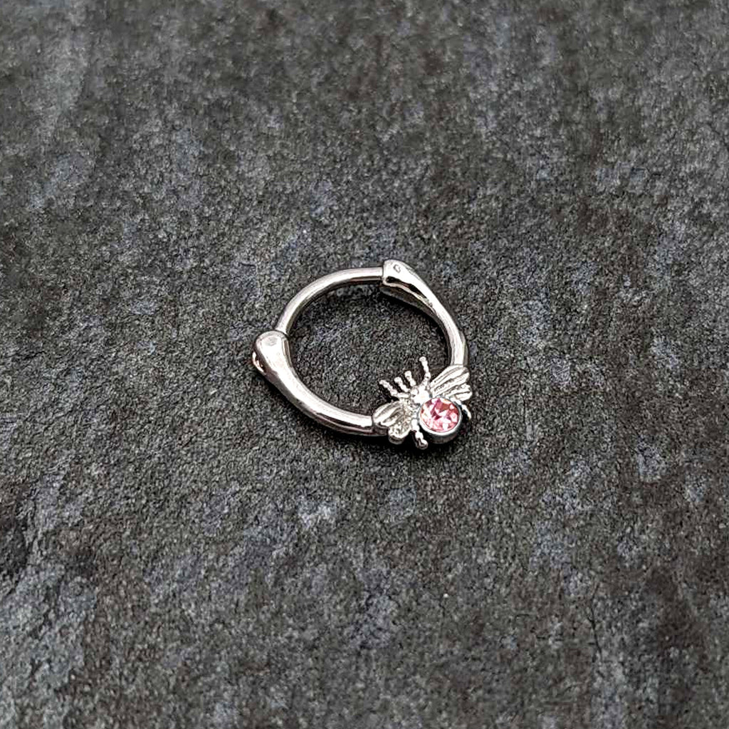 16G 5/16 Pink Gem Ultra Fly Cartilage Clicker