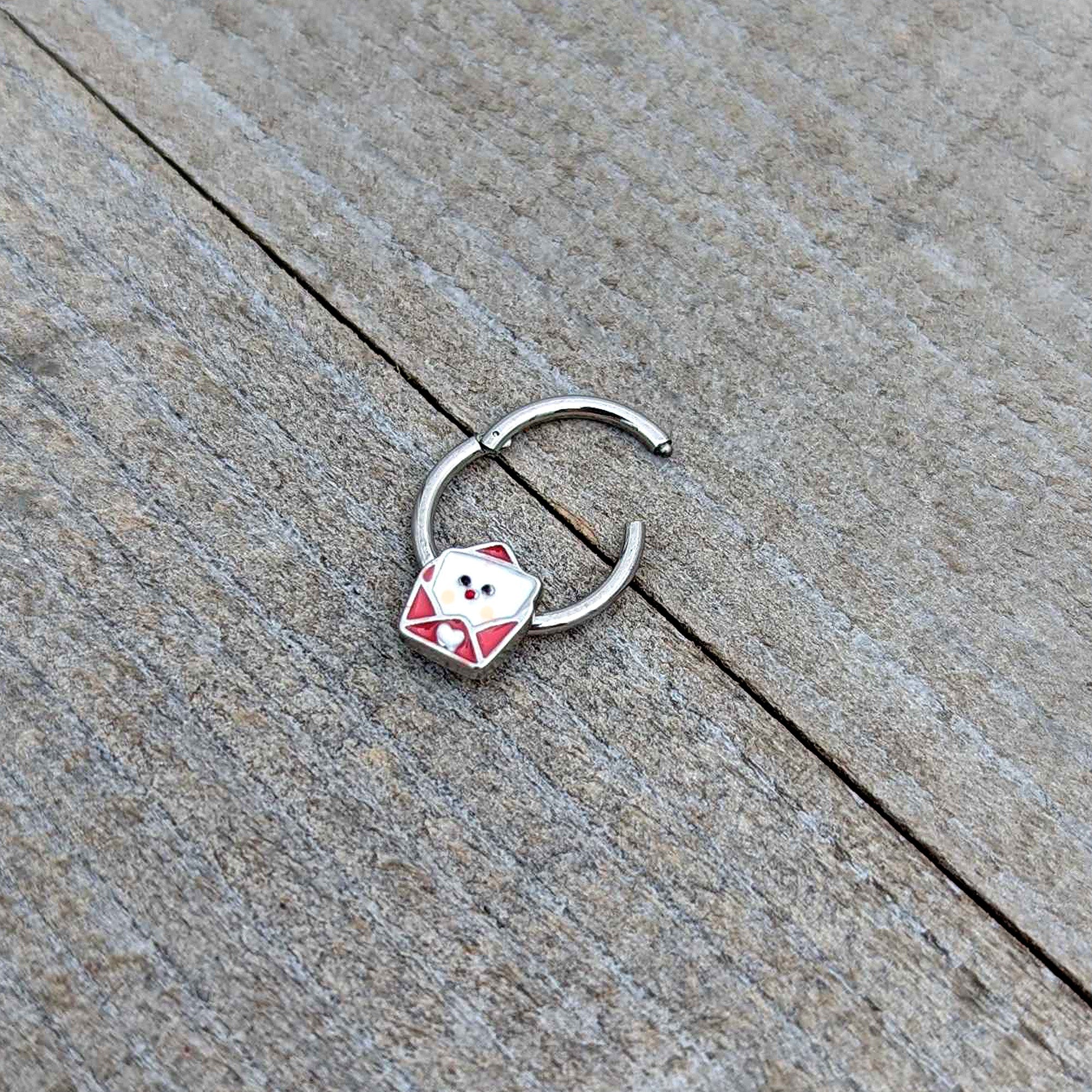 16G 3/8 Sweet Love Letter Valentine Hinged Segment Ring
