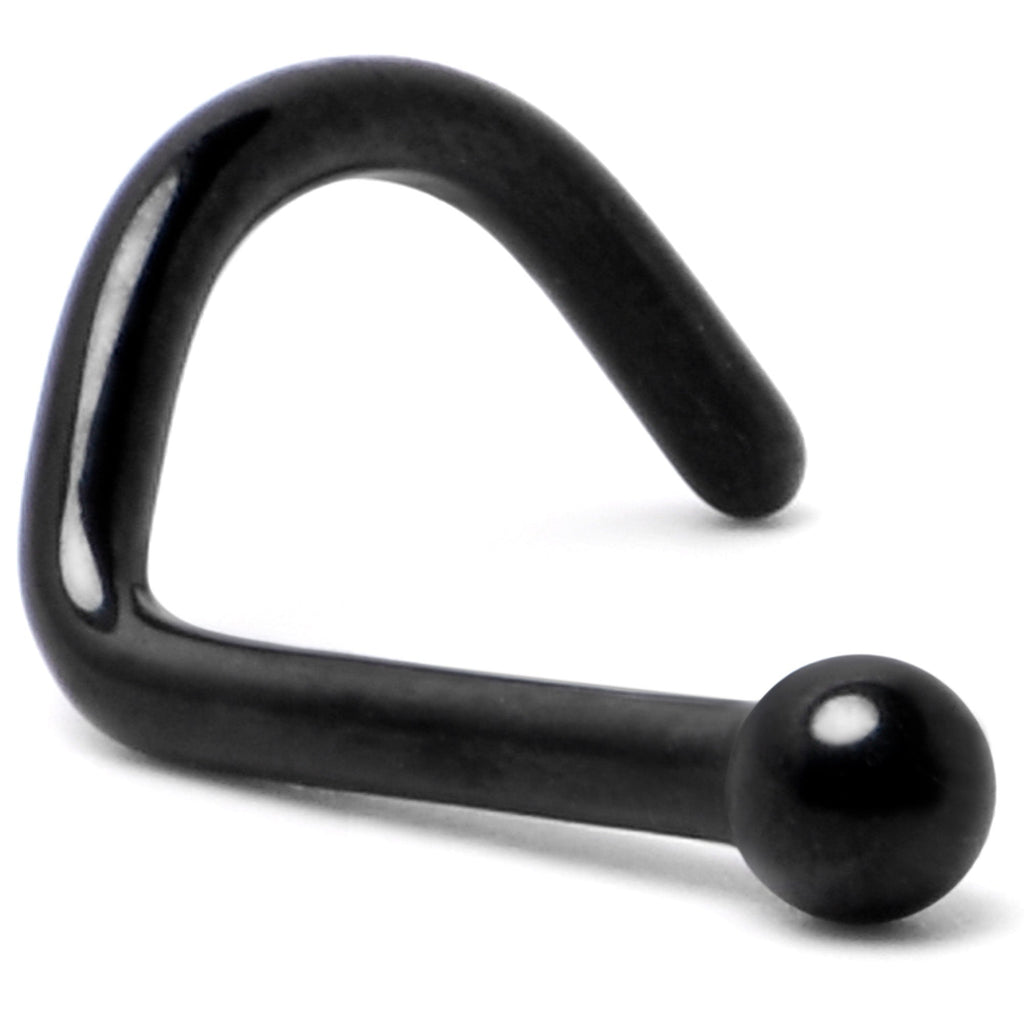 18G 1/4 Black ASTM F-136 Implant Grade Titanium Ball End Left Side Nose Screw