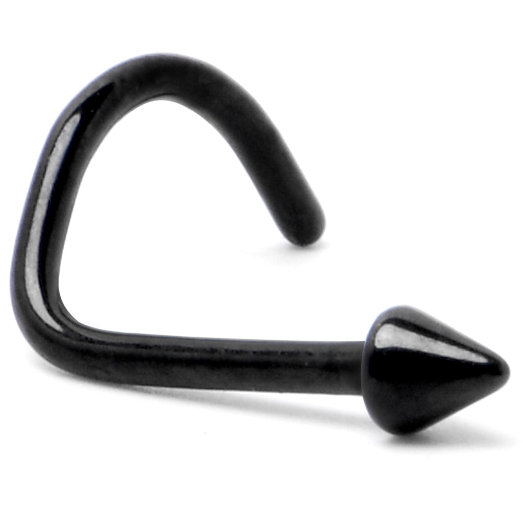 20G 1/4 Black ASTM F-136 Implant Grade Titanium Cone End Left Side Nose Screw