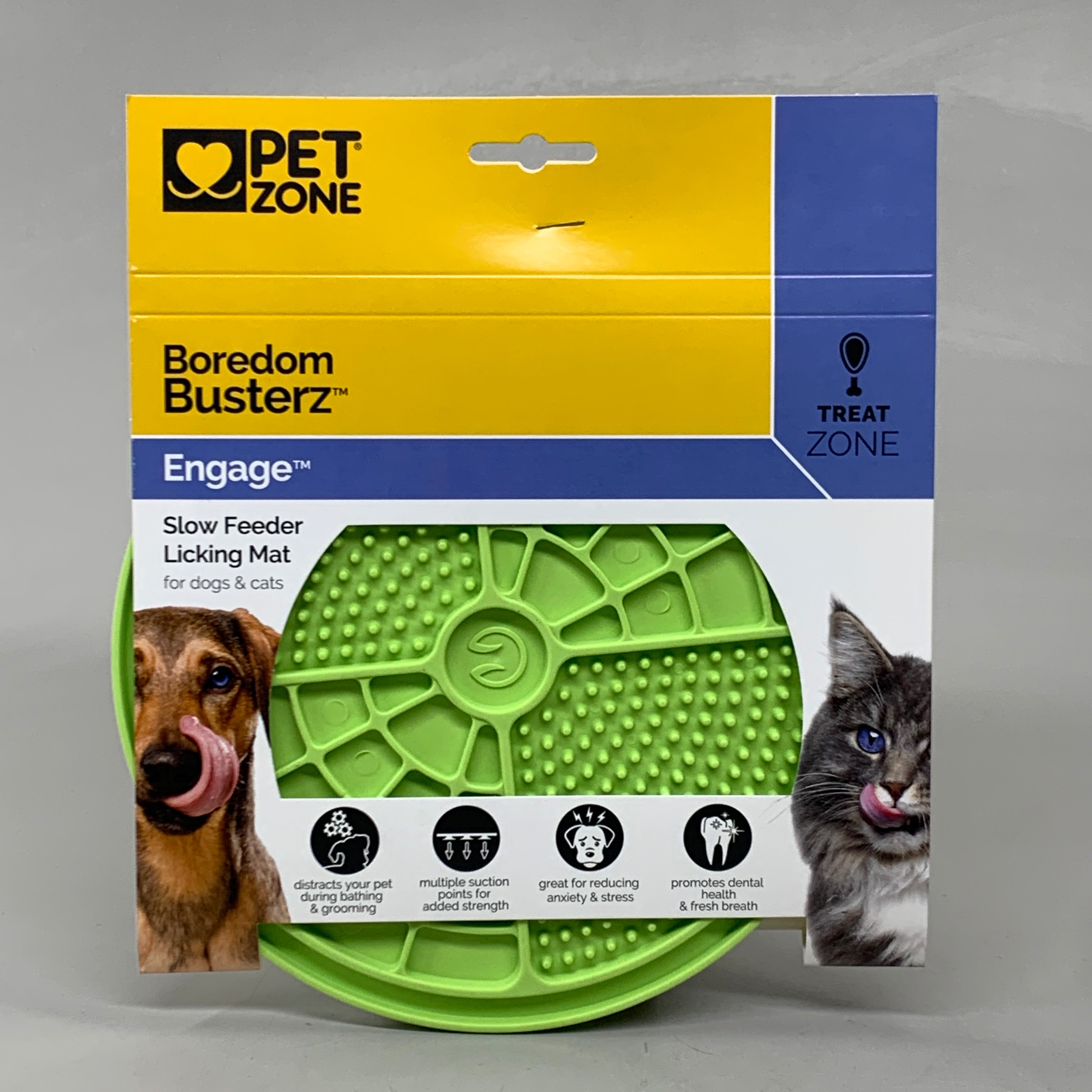 COSMIC PET (2 PK) Boredom Busterz Engage Slow Feeder Licking Mat Green 70808 V2