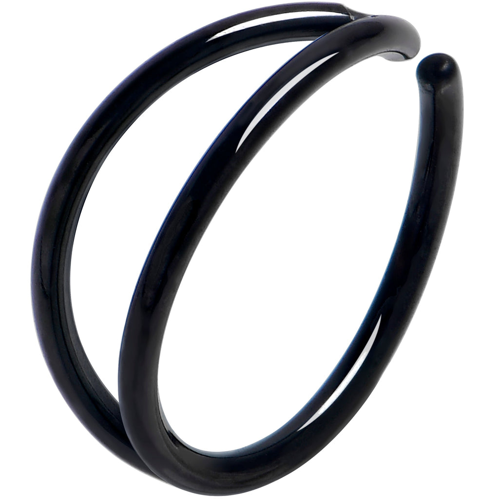 20G 5/16 Black Double Nose Hoop